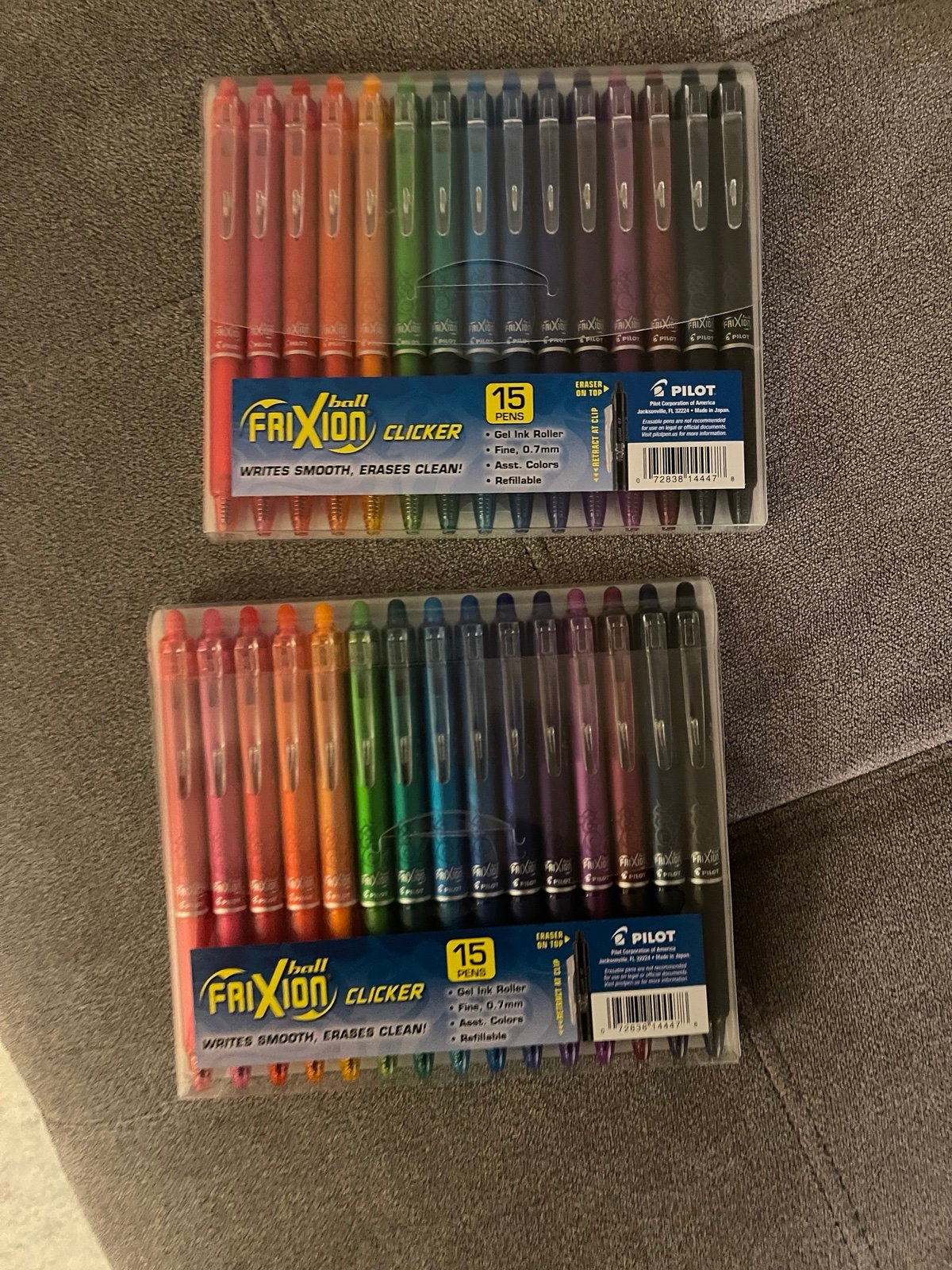 New Pilot FriXion Clicker Erasable Gel Pens Fine Point 0.7 mm 2 Pack of 15