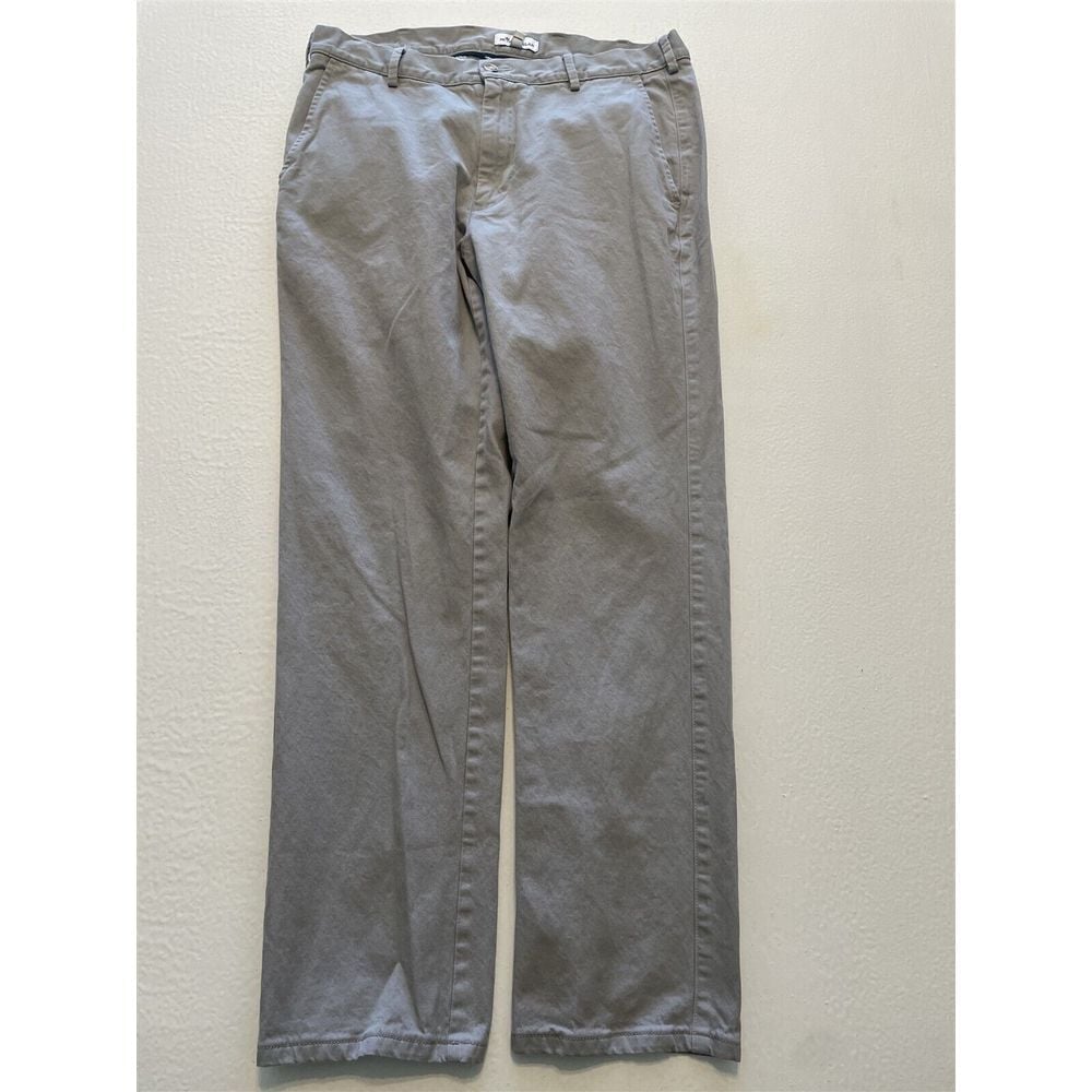 Peter Millar 33 x 30 Gray Pilot Twill Flat Front Trouser Pima Cotton ME0B06