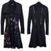 Vintage 90's Coatigan Duster Cardigan M Black Whimsical Embroidery Fairy Grunge