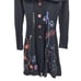 Vintage 90's Coatigan Duster Cardigan M Black Whimsical Embroidery Fairy Grunge