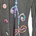 Vintage 90's Coatigan Duster Cardigan M Black Whimsical Embroidery Fairy Grunge