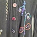 Vintage 90's Coatigan Duster Cardigan M Black Whimsical Embroidery Fairy Grunge