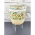 Vintage Ceramic Biscuit Cookie Cracker Jar Barre Cross Stich Pattern No Handle