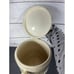Vintage Ceramic Biscuit Cookie Cracker Jar Barre Cross Stich Pattern No Handle