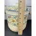 Vintage Ceramic Biscuit Cookie Cracker Jar Barre Cross Stich Pattern No Handle