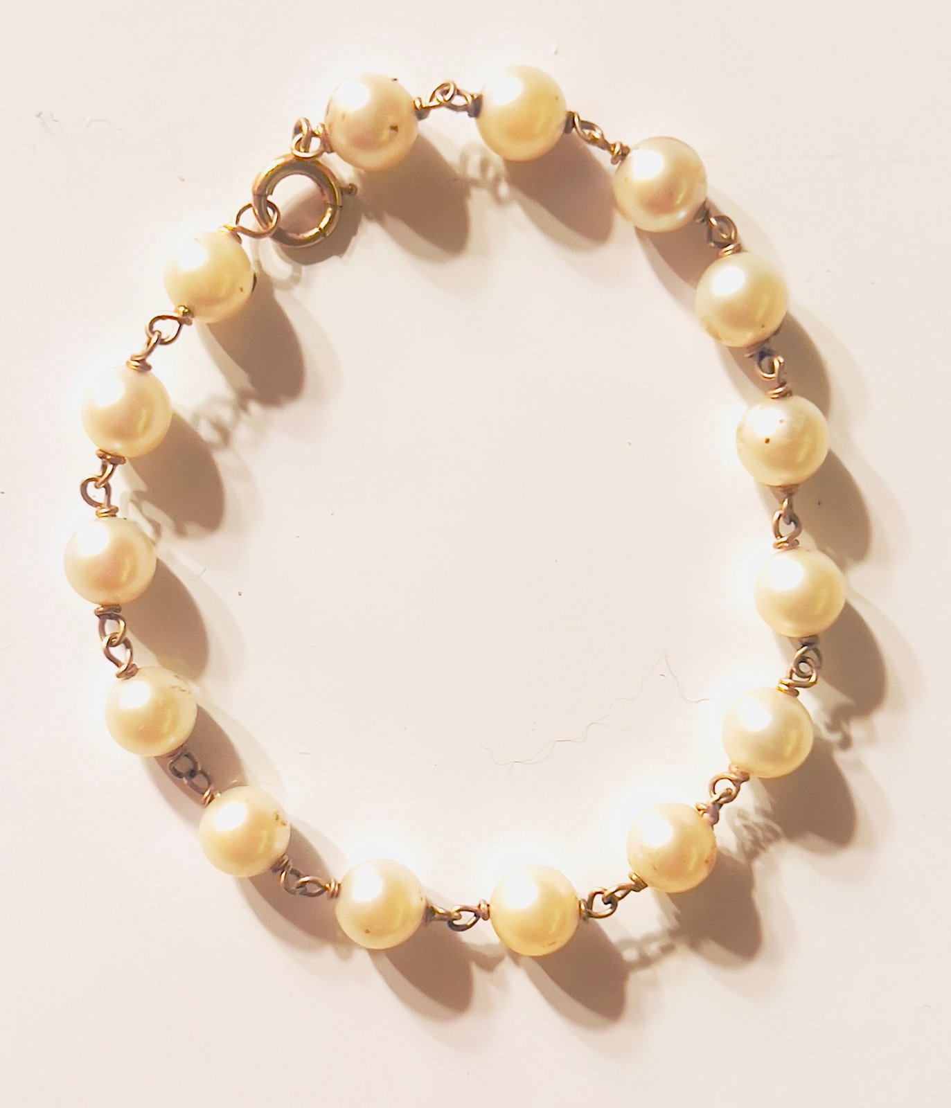 Vintage Pearl and 14K Gold Bracelet