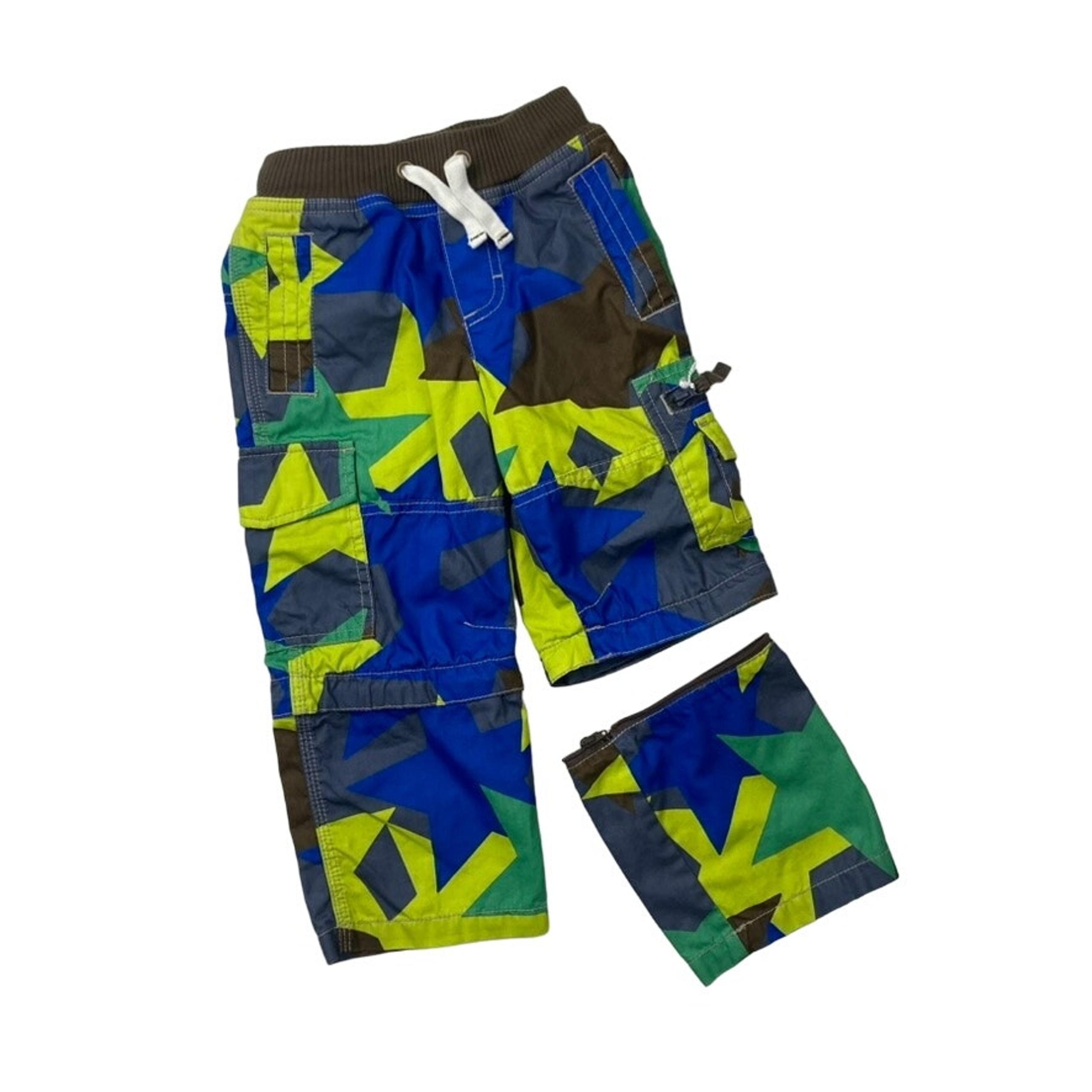Mini Boden Zip Off Techno Pants - Stars - Blue Green Yellow - 3Y