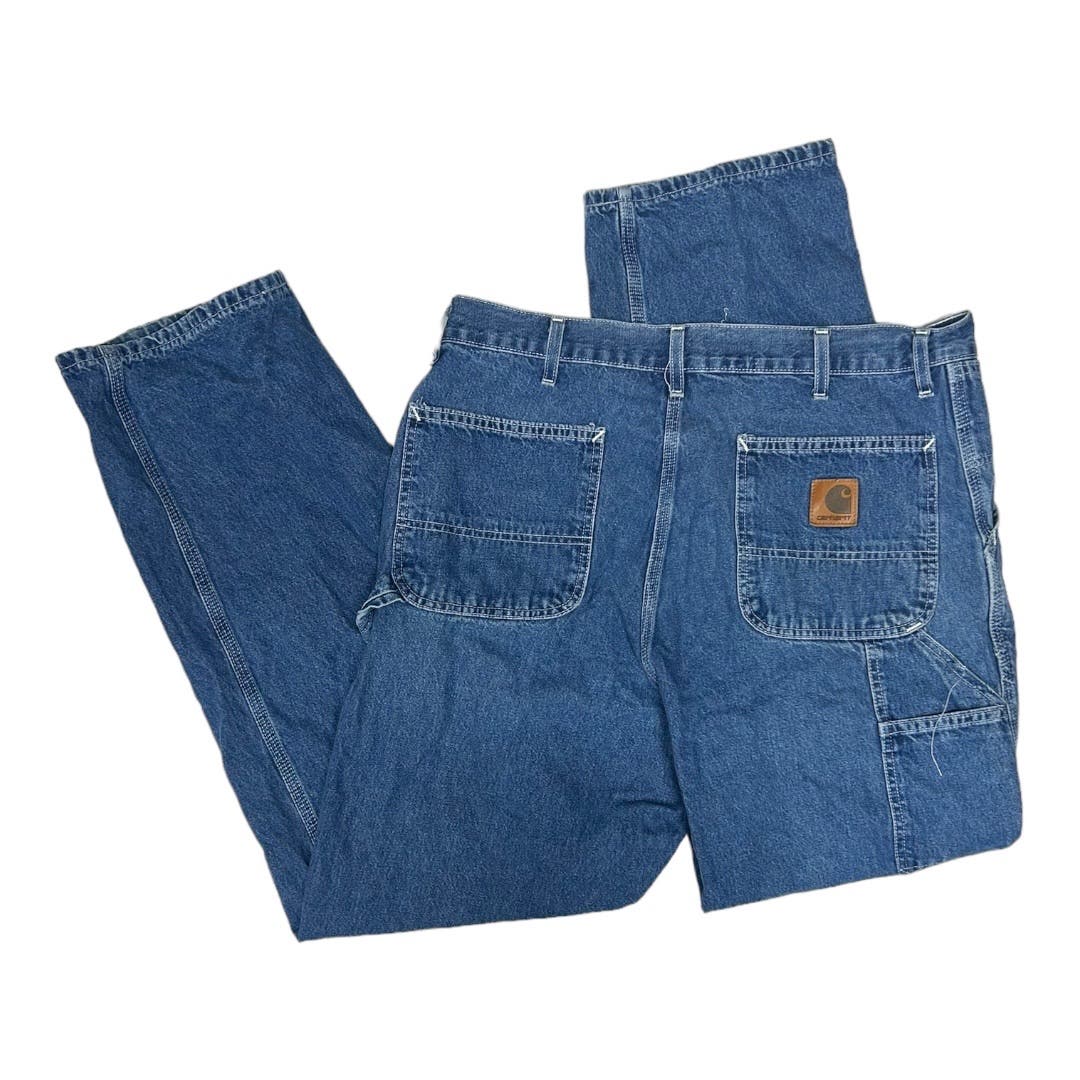 VINTAGE CARHARTT LEATHER PATCH CARPENTER JEANS