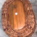 Large Wicker Woven Double Handle Wood Bead Basket Rattan 10”T 15.25”L 11.5”W