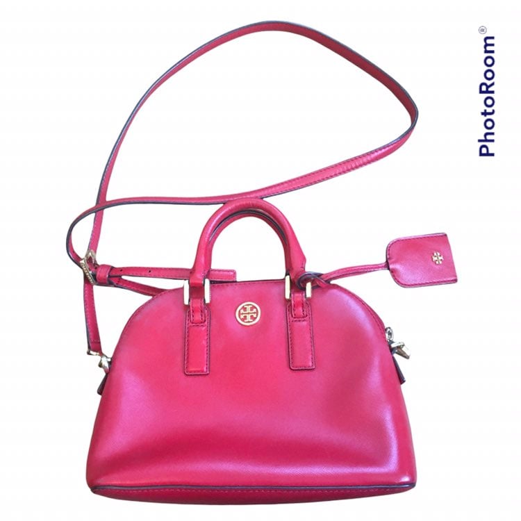 Tory Burch Robinson Mini Dome Purse, Red Leather