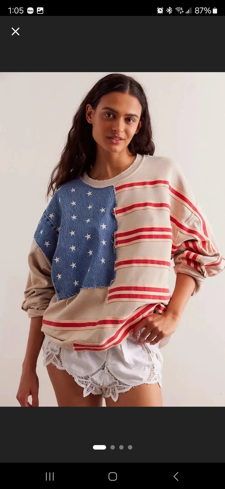 FREE PEOPLE TRICIA FIX STRIPES AND STARS PULLOVER