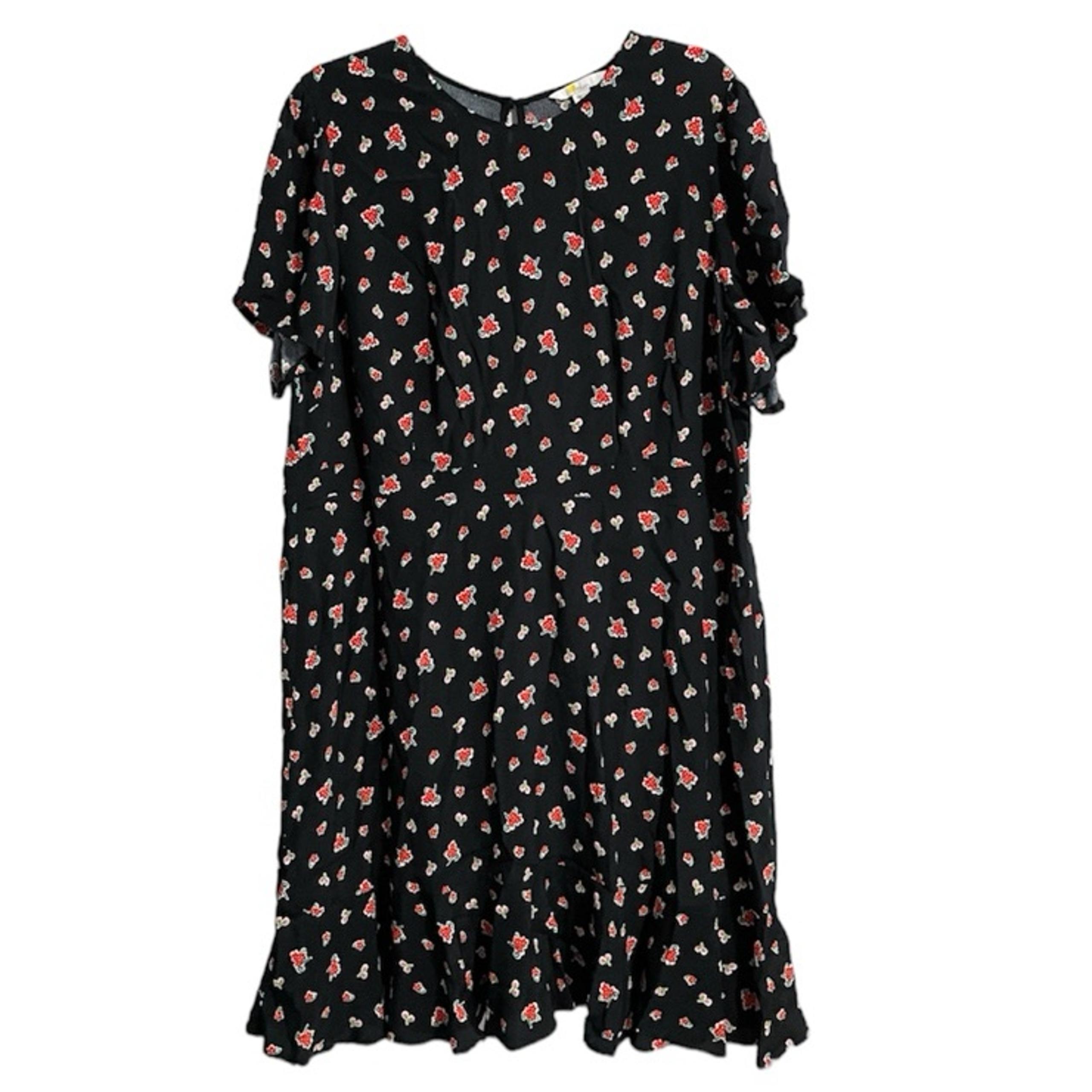 Boden Flippy Mini Dress Rose Pop Floral Black Plus Size 20 22 US FLAWED