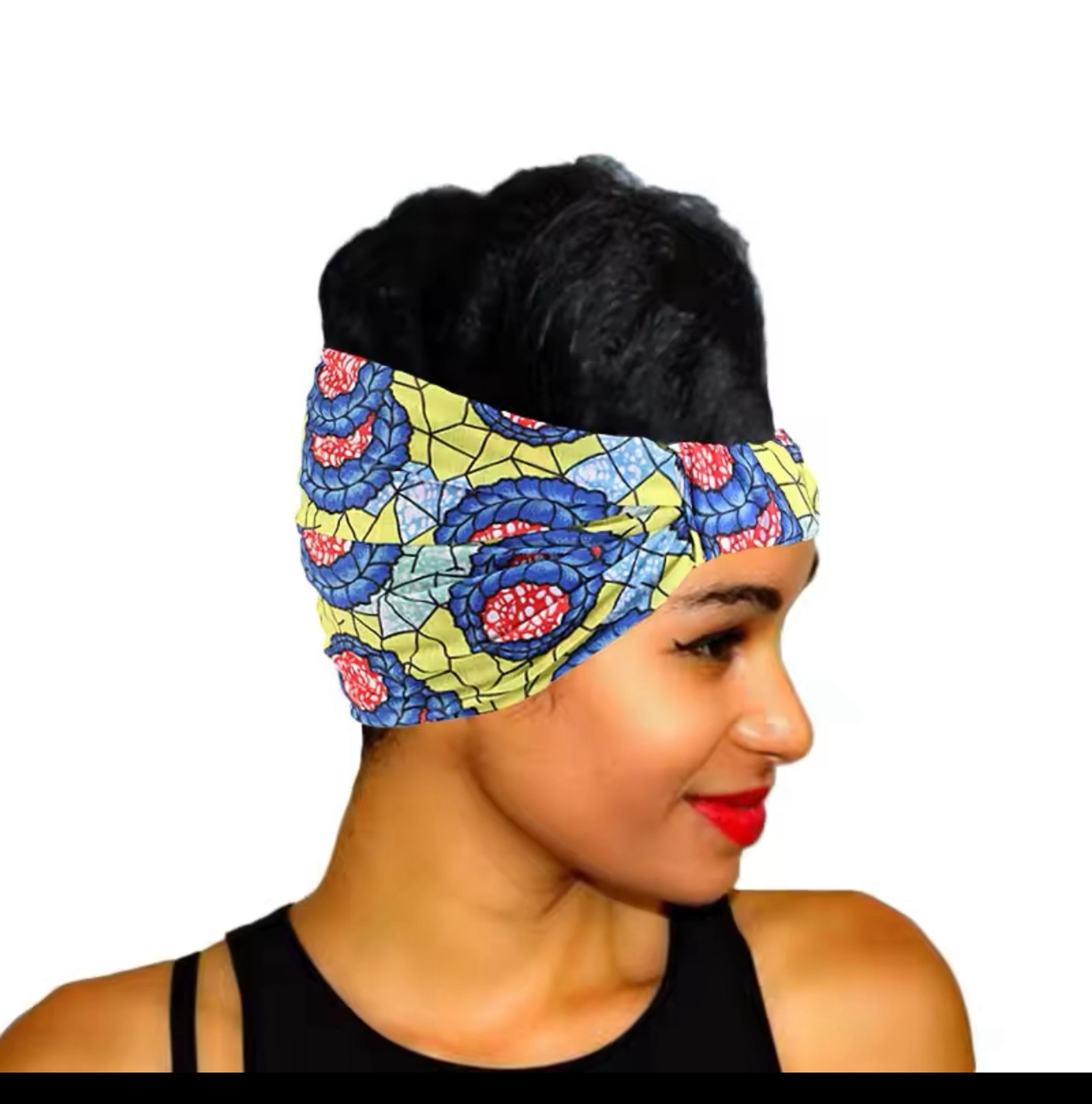 Women's African Print Wide Cotton Stretch Headband