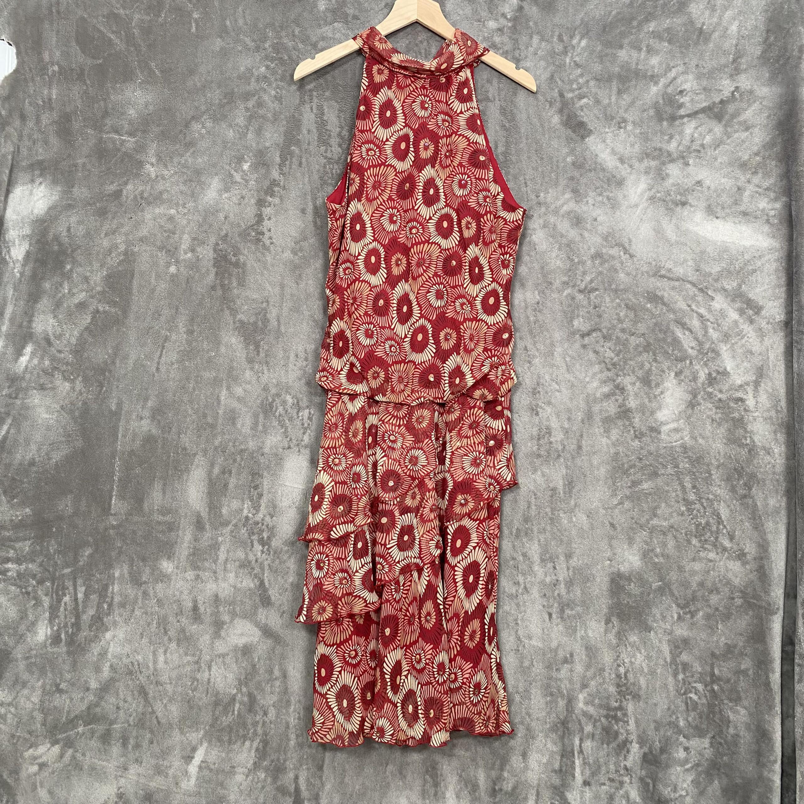 Vintage Jonathan Martin Studio Womens Midi Dress Size 16 100% Silk Retro Disco