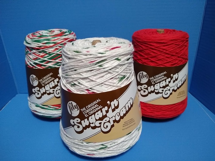 Three Lily Sugar'n Cream Cones of Cotton Yarn