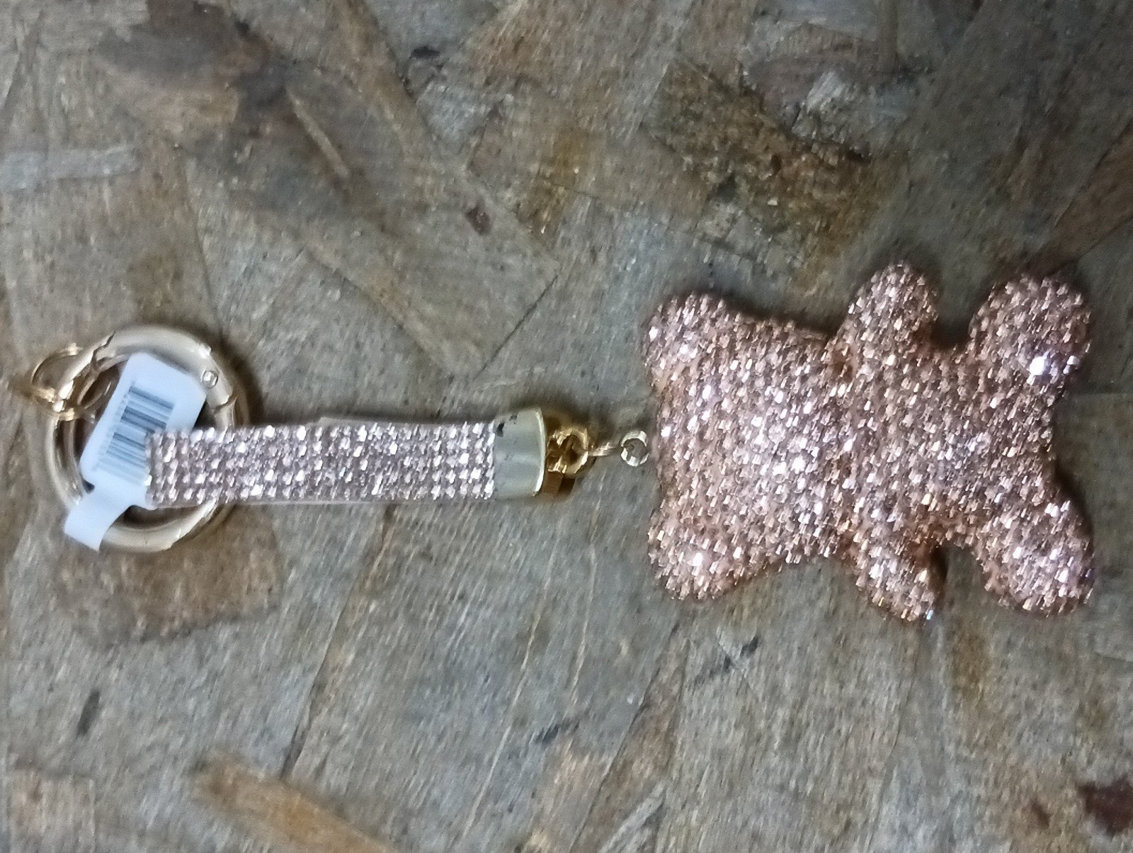Champagne Teddy Bear Keychain