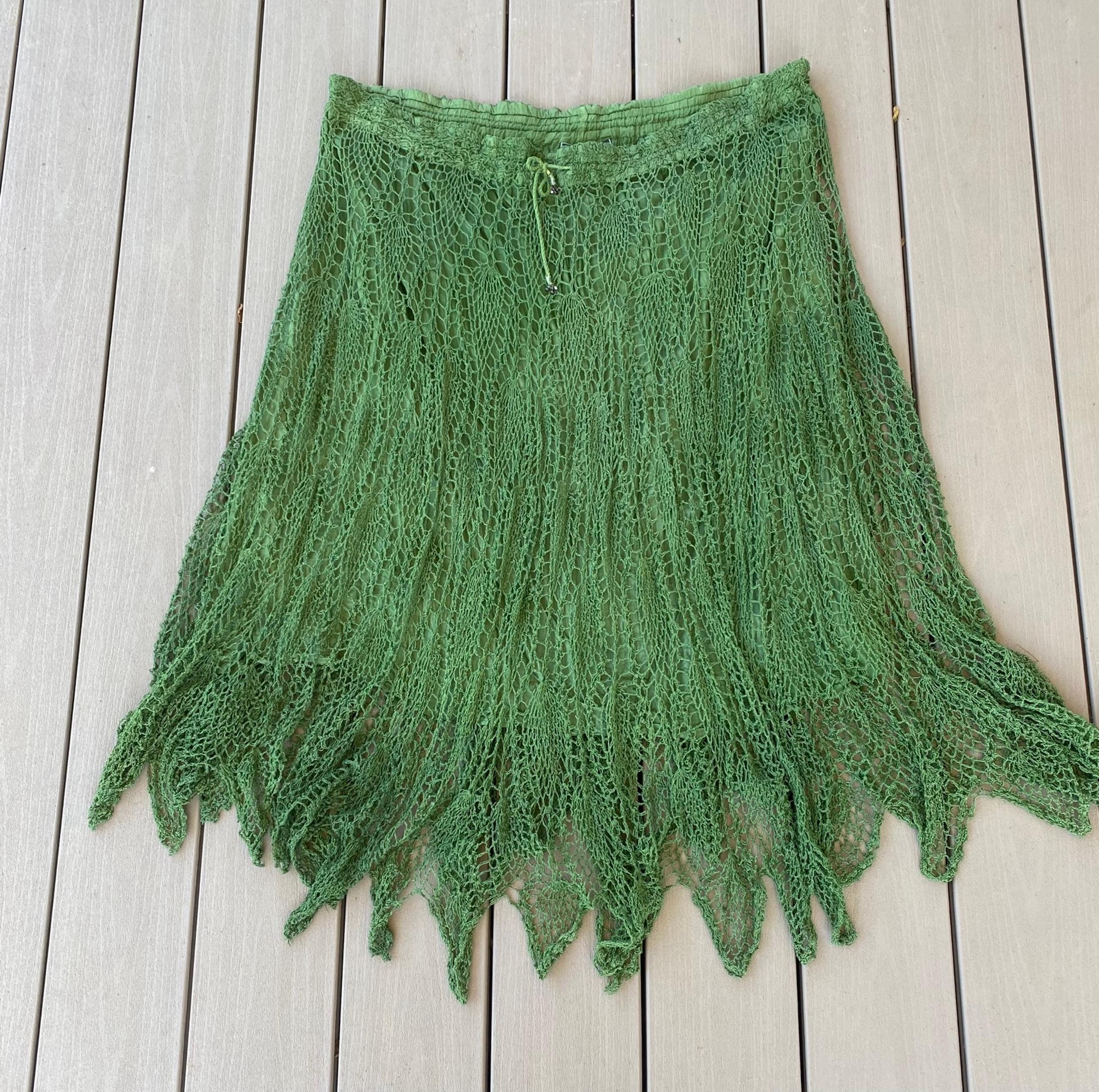 Vintage green boho skirt
