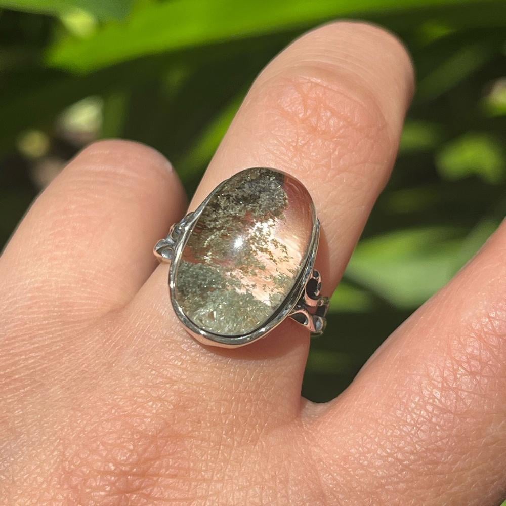 Sterling silver adjustable garden Quartz ring