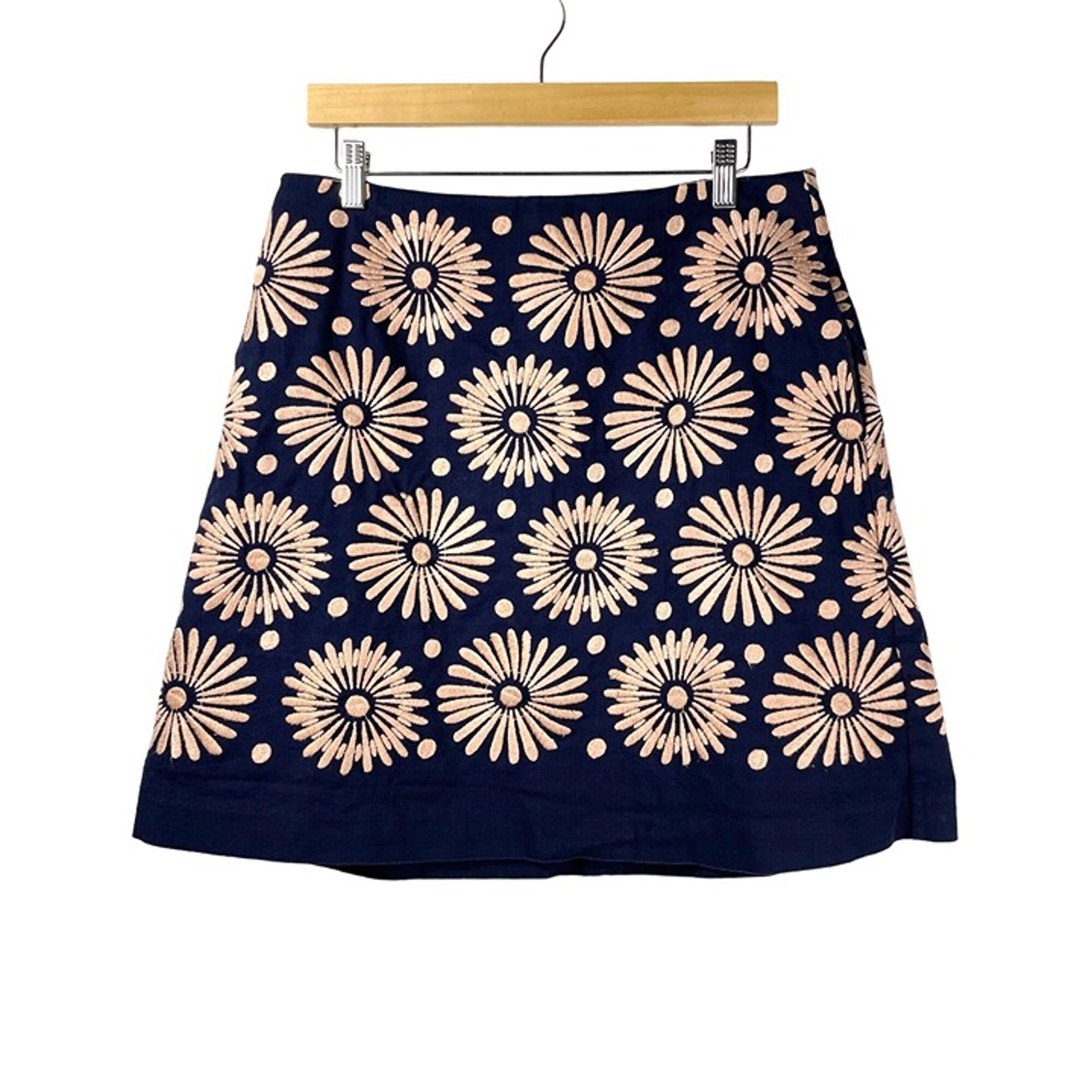 Boden Women's Floral Embroidered A-line Skirt Blue Pink Size 10