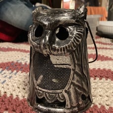 Unique Vintage Metal Owl Tealight