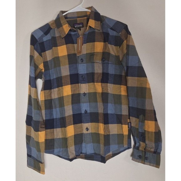 Patagonia Lightweight Fjord Flannel Shirt Mens Size XXS Canopy Unbroken New Navy