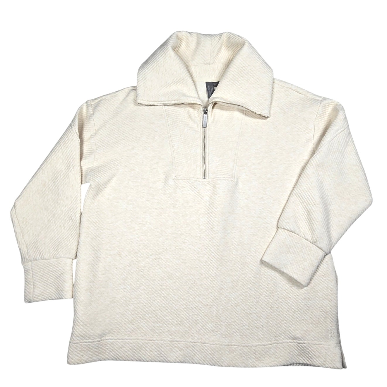 Sweaty Betty Radiant 1/2 Zip Sweatshirt Funnel Neck Women's Cream sz 10
