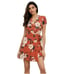YUMI KIM Kennedy Floral Mini Wrap Dress Honey Rose Rust Size Small NWT Earthy