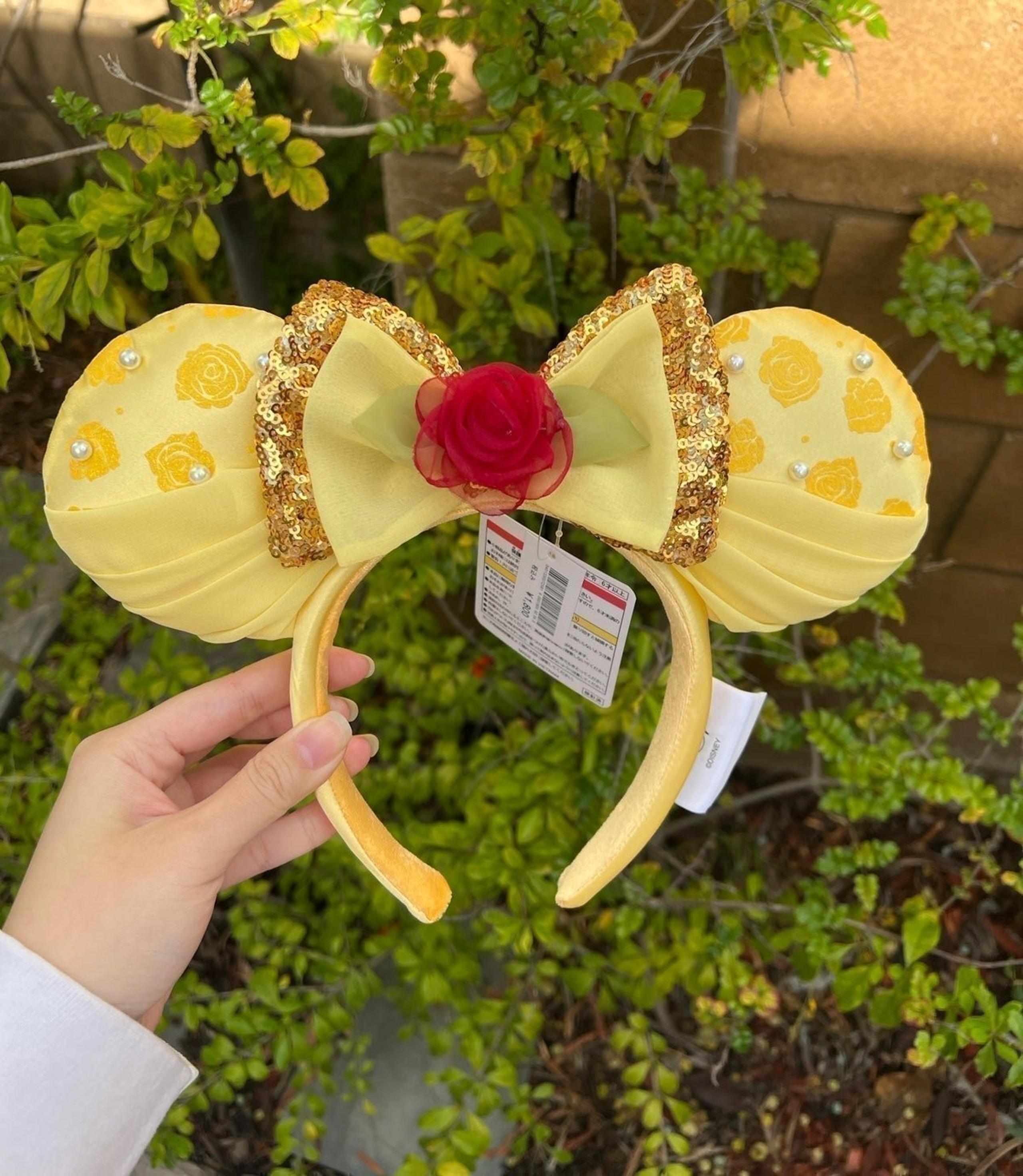 Disney beauty and the beast princess Belle rose pearl Minnie Mouse Ears