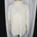Vintage 80s Chunky Knit Mock Neck White Sweater