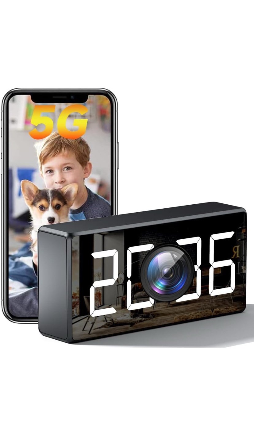 4K WiFi Camera Clock 5G Indoor Security Camera