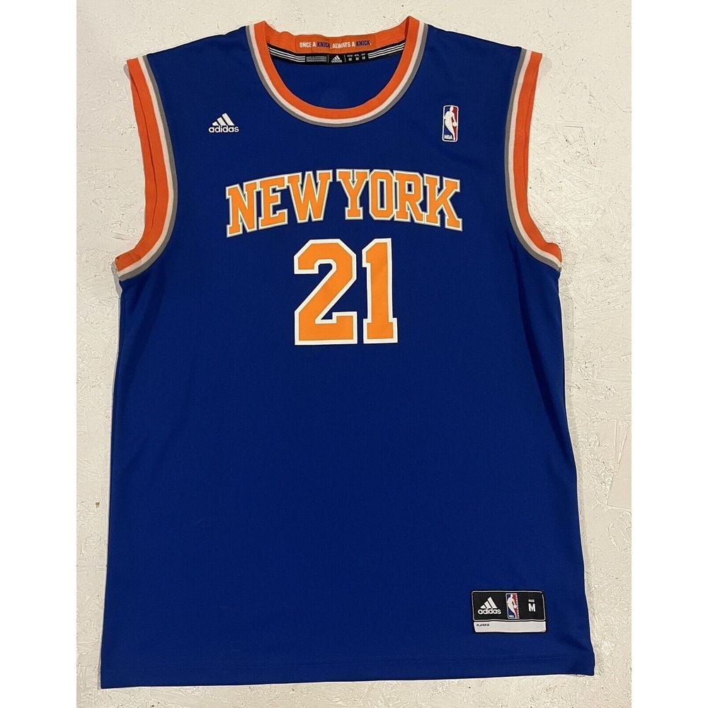 Adidas Shumpert New York Knicks Jersey NBA Basketball Mens M Orange Blue
