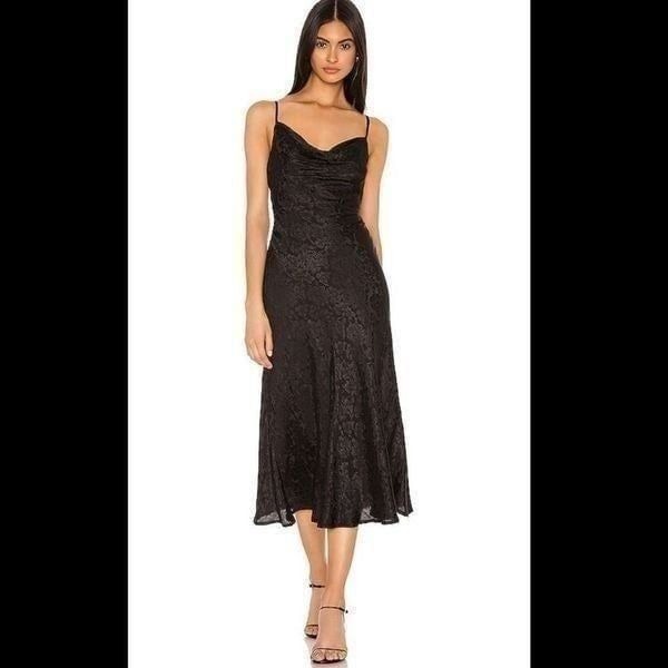 Majorelle Adeline MIDI Dress in Black Size L