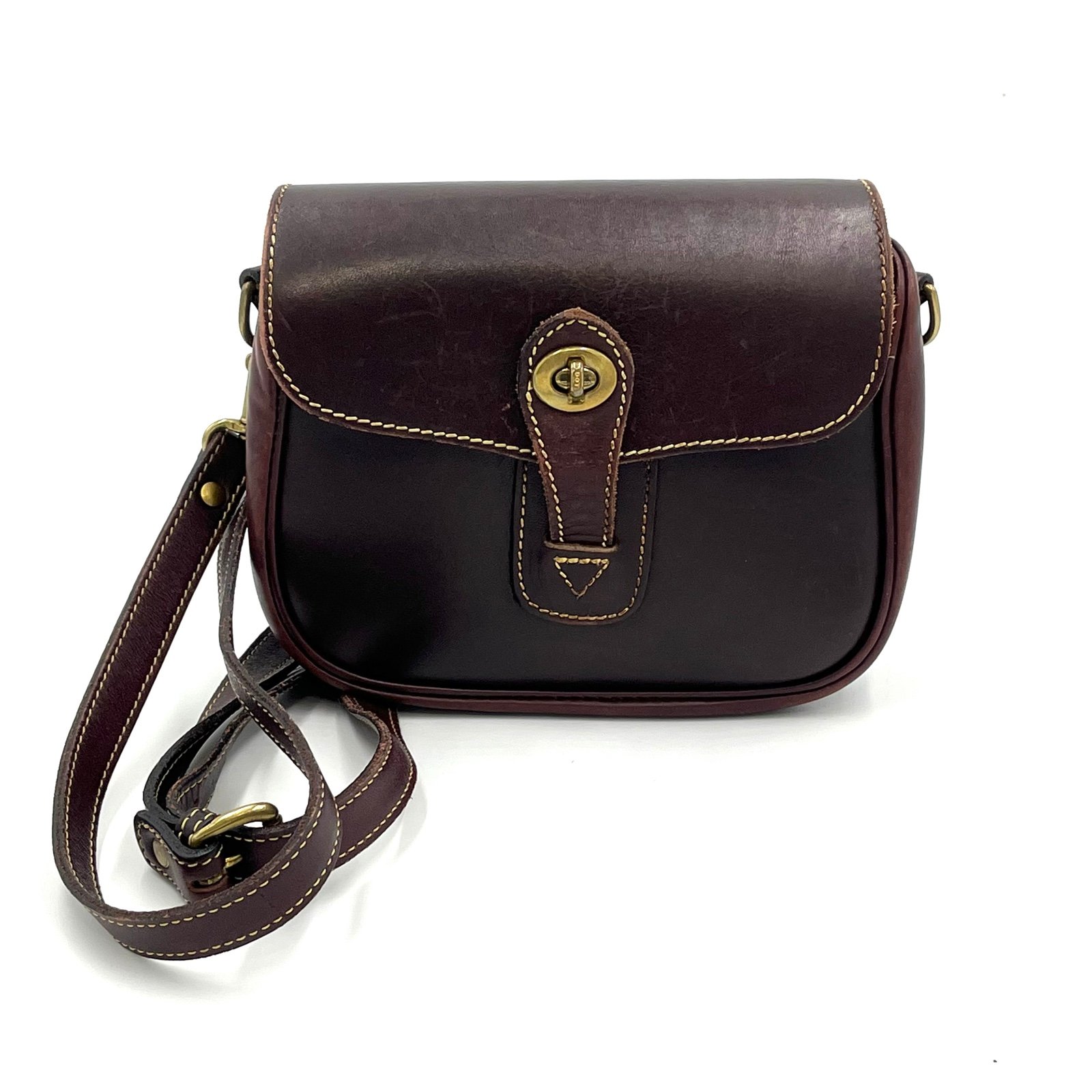 Vintage Holland Brothers Brown Leather Crossbody Bag