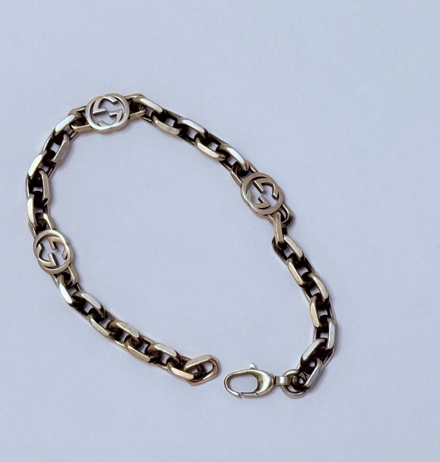 GUCCI INTERLOCKING CHAIN BRACELET for men with receipt