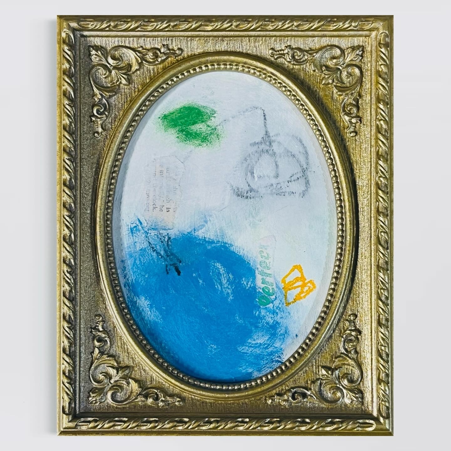 Original Framed Mixed Media Abstract Art Painting 7x9 Edition