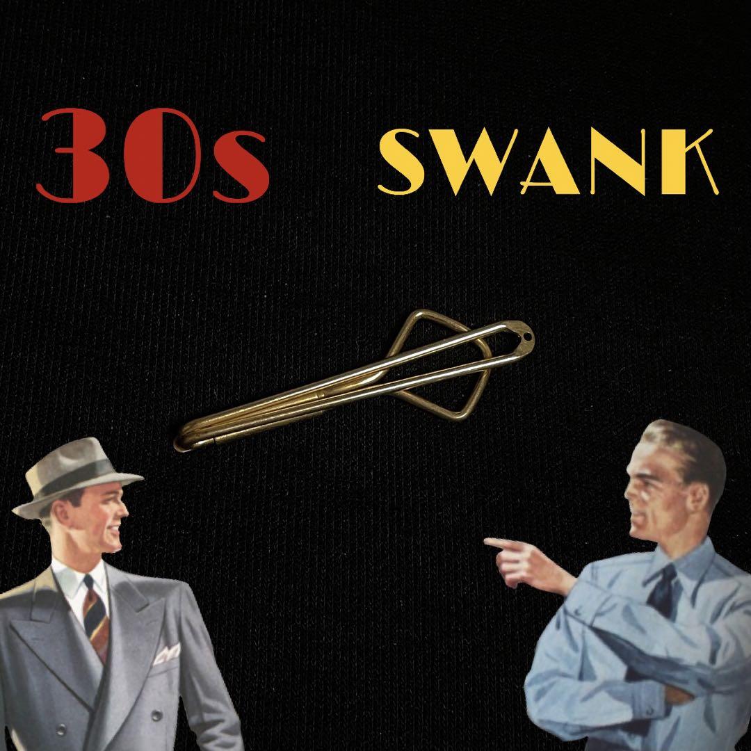 Vintage Tie and Tie Pin by SWANK, Retro 30s Ivy, Taisho Era