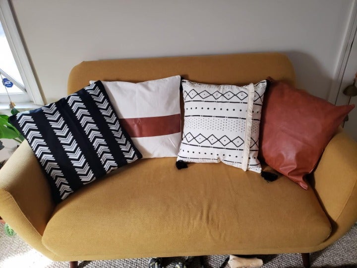 (Only Covers) Set of 4 Modern Stripe Geometric Farmhouse Cushion Covers 18x18