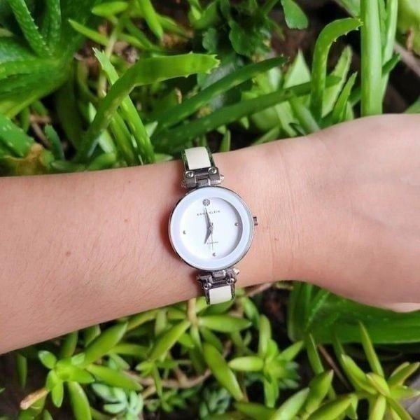 Vintage Anne Klein White Diamond Analog Watch