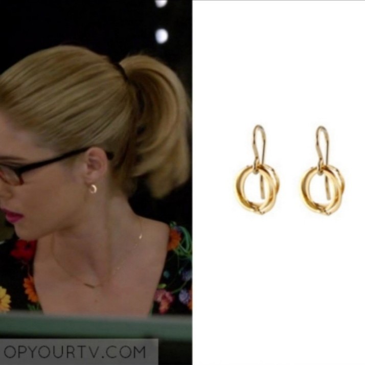 ASO Arrow Felicity Smoak Gold Triple Circle Earrings