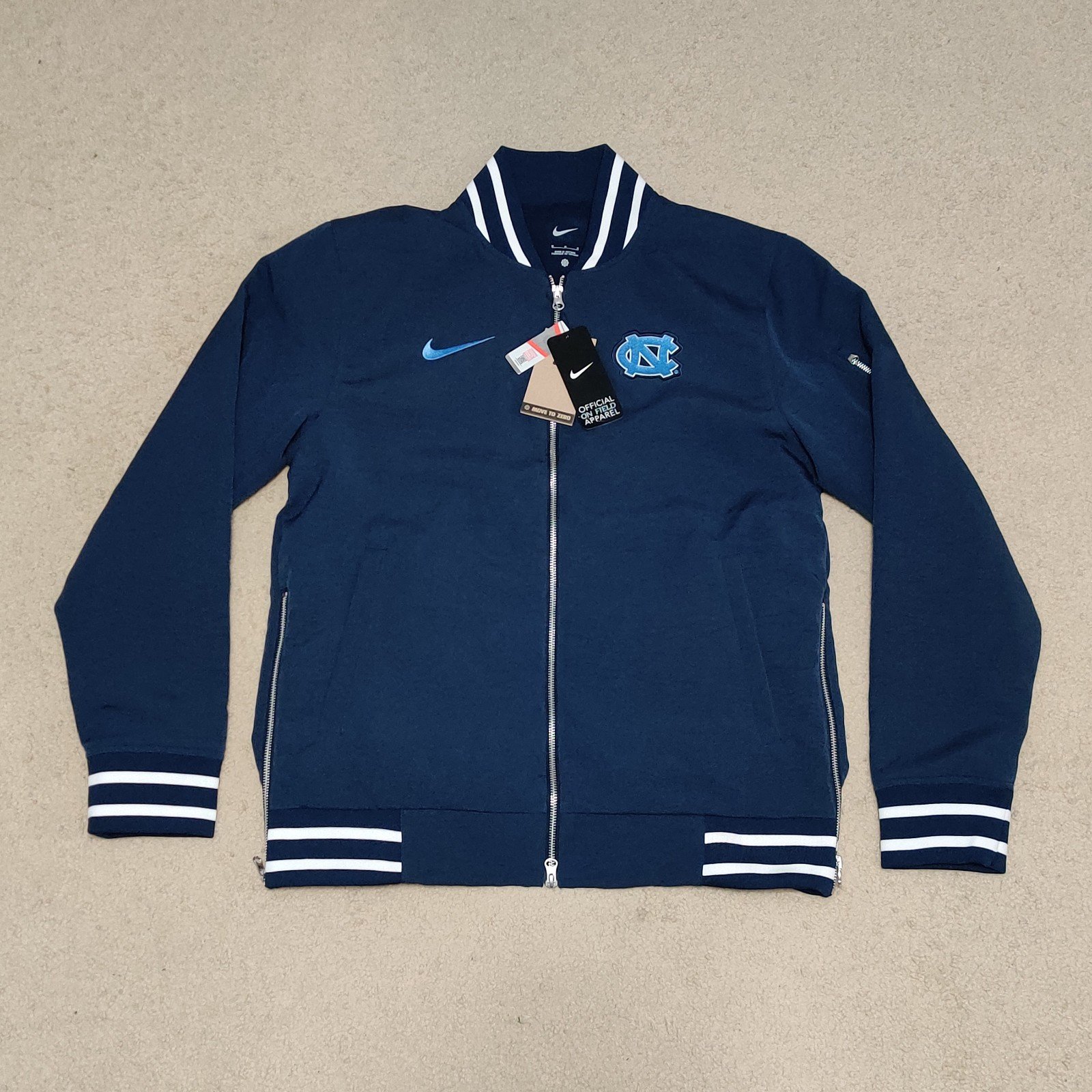 Nike UNC North Carolina Tar Heels Bomber Jacket Blue DZ9081-419 Men's Medium
