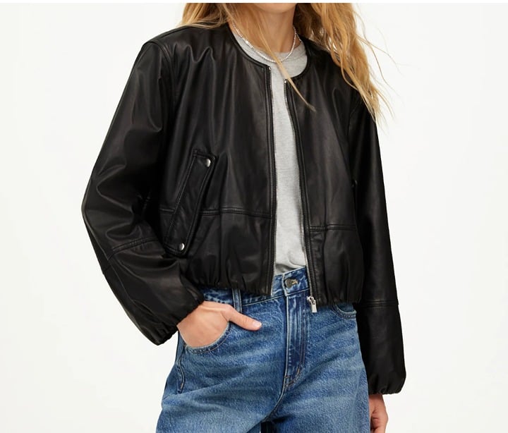Madewell Leather Bubble-Sleeve JacketVegan Leather Jacket