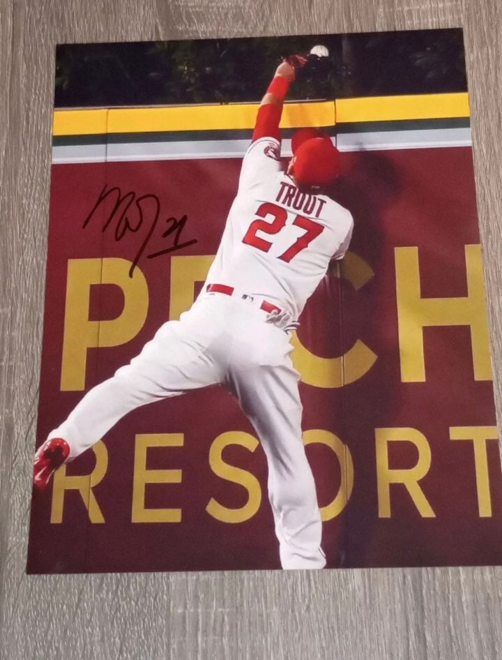 Mike trout signed photo