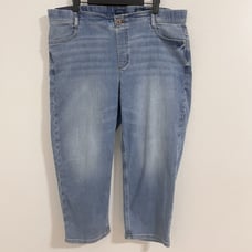 J. Jill Denim High Rise Straight Leg Cropped Jeans Size 16 P Blue Stretchy Comfy