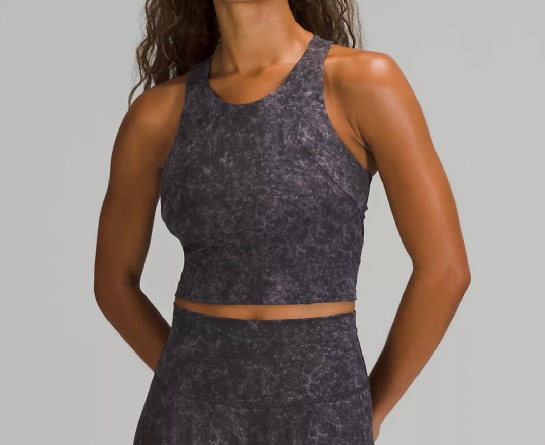 Lululemon Invigorate Training Crop Tank Top NEW Sz 8 Denim Wash Dusky Lavender