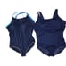 Lands End navy blue plus size full coverage one-piece swimsuit set of 2 size 22w
