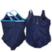 Lands End navy blue plus size full coverage one-piece swimsuit set of 2 size 22w
