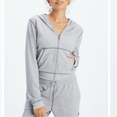 Fabletics 2 Piece Set Women Size XS Gray Waffle Knit Hoodie and Pants Athletic