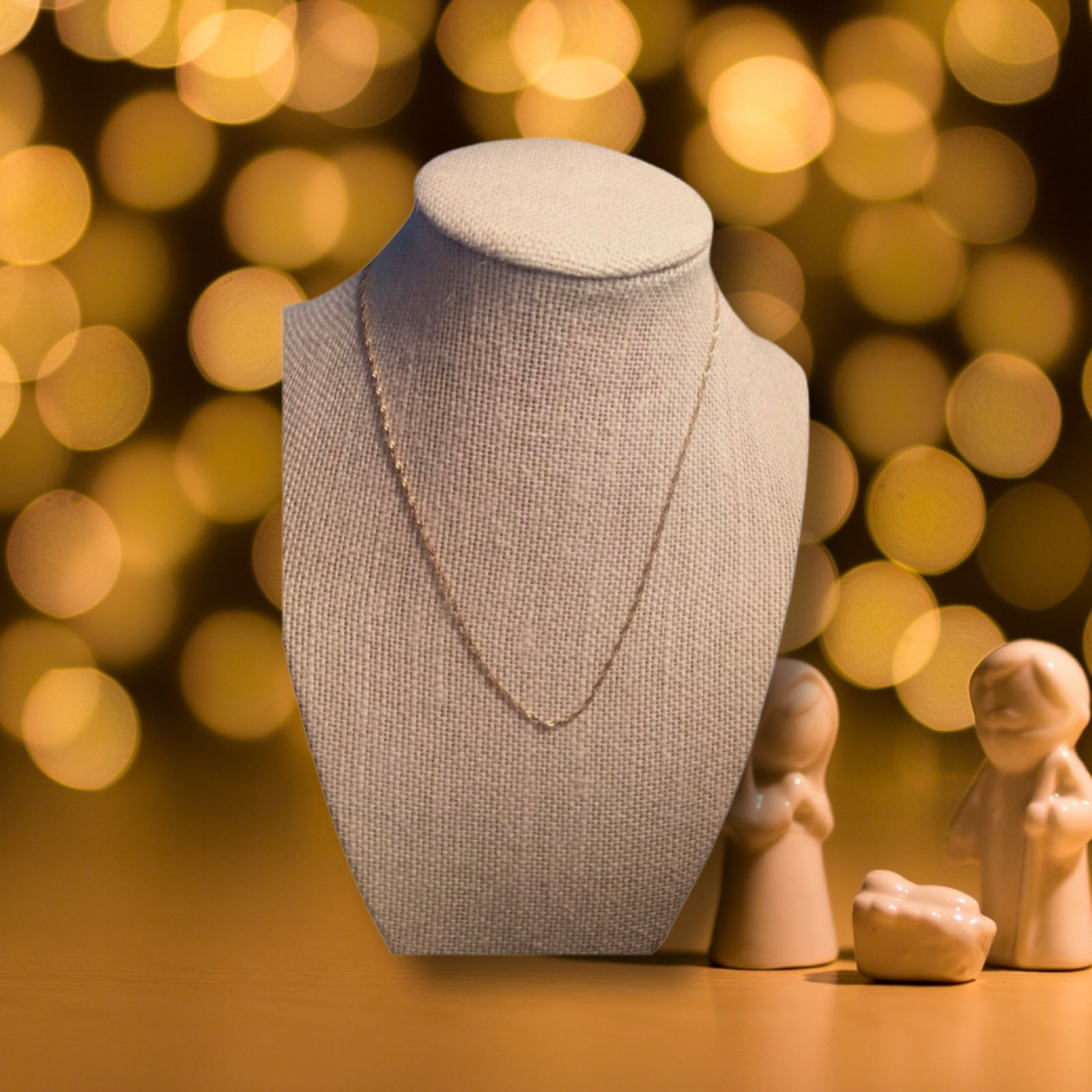 Solid 14 K Gold Necklace 16” DAINTY and Stampd. Necklace is very thin but solid.