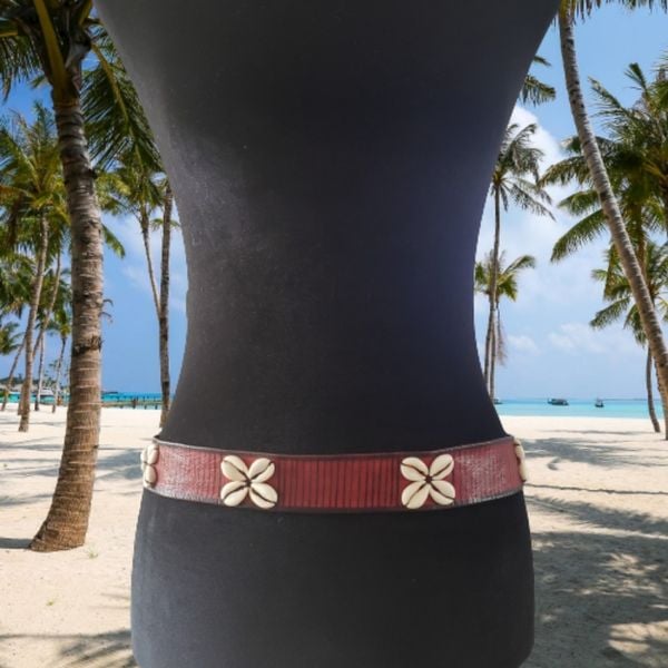 Handcrafted Leather Shell Boho Gypsy Hip Belt