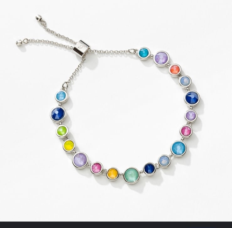 Touchstone crystal new glam adjustable multi color bracelet #1701